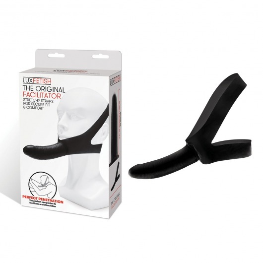 Черный фаллоимитатор с креплением на лицо The Original Facilitator - 14 см. - Lux Fetish - купить с доставкой в Омске