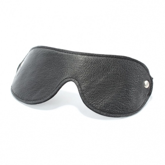 Черная кожаная маска на глаза - БДСМ Арсенал - купить с доставкой в Омске