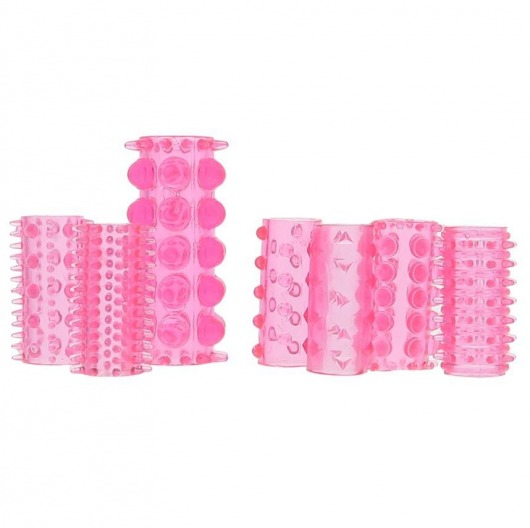 Набор из 7 розовых насадок на пенис ONE-A-DAY PENIS SLEEVES PINK - Seven Creations - в Омске купить с доставкой