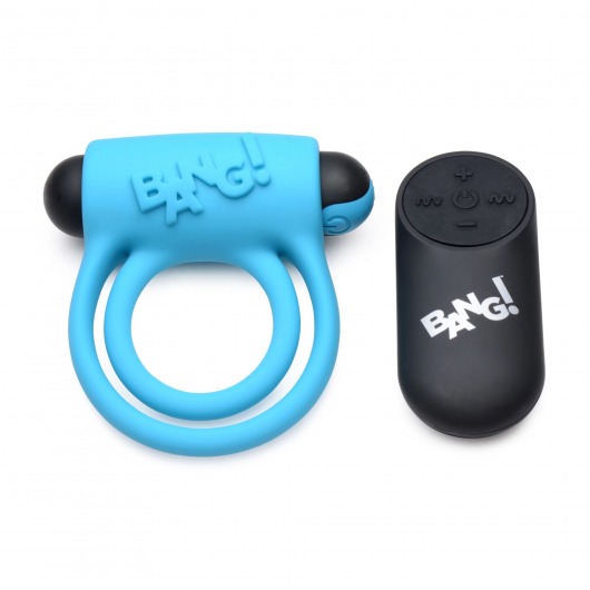 Голубое эрекционное виброкольцо 28X Remote Control Vibrating Cock Ring   Bullet - XR Brands - в Омске купить с доставкой
