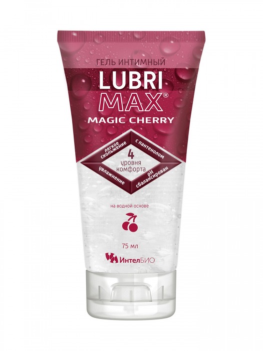 Интимный гель-смазка на водной основе Lubrimax Magic Cherry - 75 мл. - ИнтелБИО - купить с доставкой в Омске