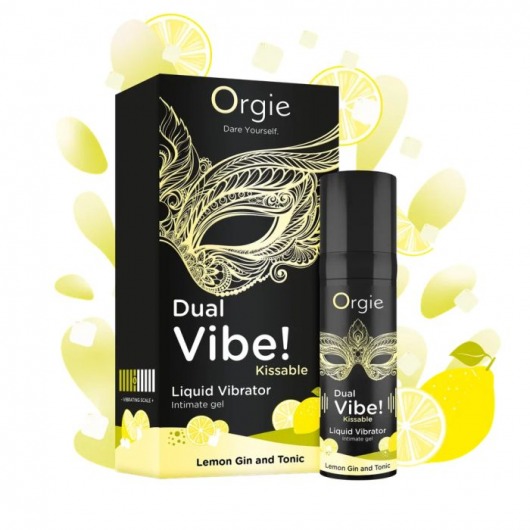 Съедобный жидкий вибратор Dual Vibe! со вкусом лимонного джина с тоником - 15 мл. - ORGIE - купить с доставкой в Омске