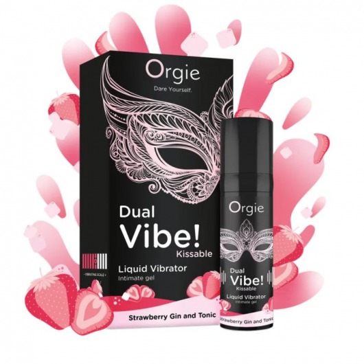 Съедобный жидкий вибратор Dual Vibe! со вкусом клубничного джина с тоником - 15 мл. - ORGIE - купить с доставкой в Омске