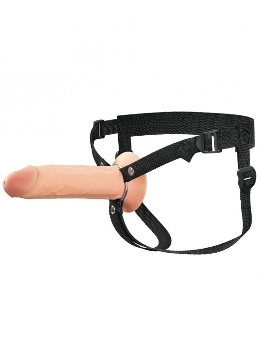 Полый страпон на ремнях 8’’ Hollow Silicone Strap-on - Pipedream - купить с доставкой в Омске