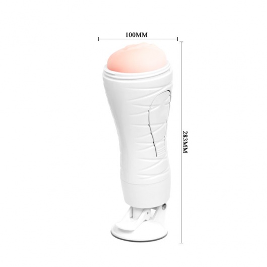 Мастурбатор-вагина Flora White с присоской и 12 режимами вибрации - Baile - в Омске купить с доставкой