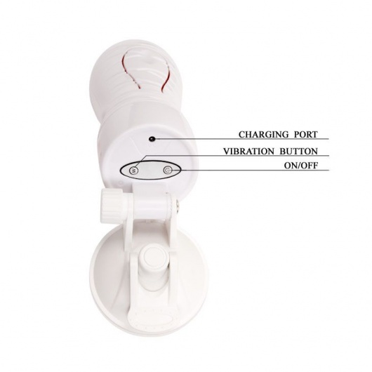 Мастурбатор-вагина Flora White с присоской и 12 режимами вибрации - Baile - в Омске купить с доставкой