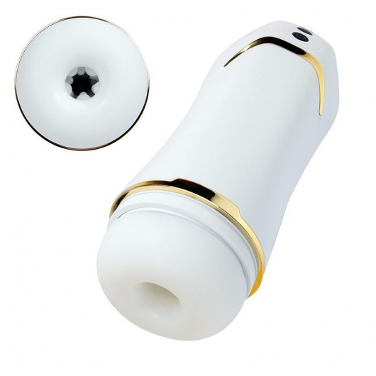 Белый вибромастурбатор Hero с режимом вакуума - A-LOVING - в Омске купить с доставкой