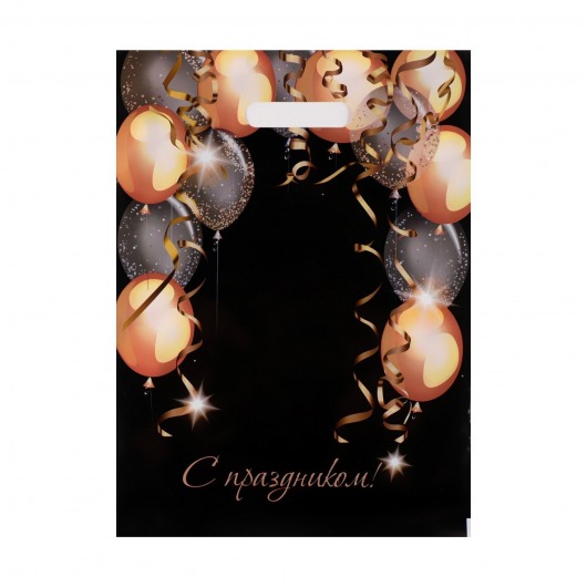 Пакет с вырубной ручкой и принтом в виде шариков (30х40 см) - Сима-Ленд - купить с доставкой в Омске