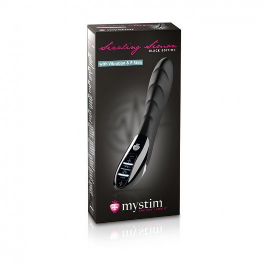 Вибратор с электростимуляцией Sizzling Simon Black Edition - 27 см. - MyStim - купить с доставкой в Омске
