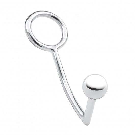 Кольцо на пенис с анальным стимулятором Stainless Steel Anal Hook   Cock Ring - BlueLine - в Омске купить с доставкой