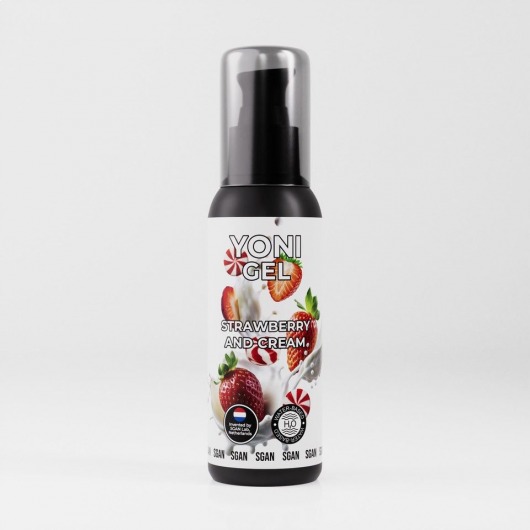 Лубрикант для орального секса SGAN со вкусом клубники со сливками - 100 мл. - SGAN - купить с доставкой в Омске