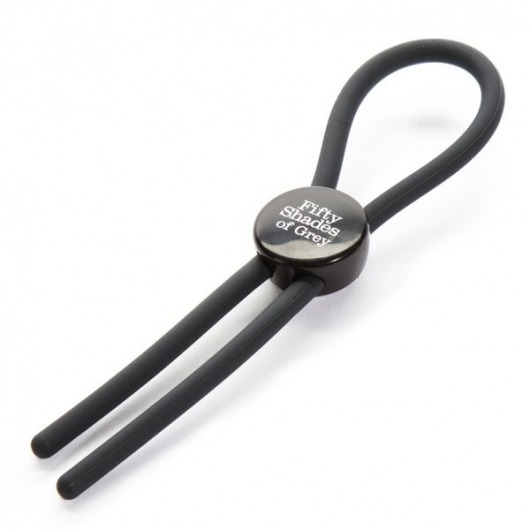 Тёмно-серое эрекционное кольцо с зажимом Again and Again Adjustable Cock Ring - Fifty Shades of Grey - в Омске купить с доставкой