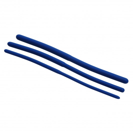 Набор из 3 синих силиконовых уретральных расширителей Invasion Silicone Urethral Sound Trainer Set - XR Brands - купить с доставкой в Омске
