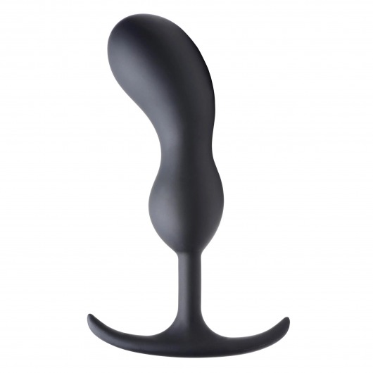 Черный массажер простаты с утяжелителями Premium Silicone Weighted Prostate Plug Large - 18,8 см. - XR Brands - в Омске купить с доставкой
