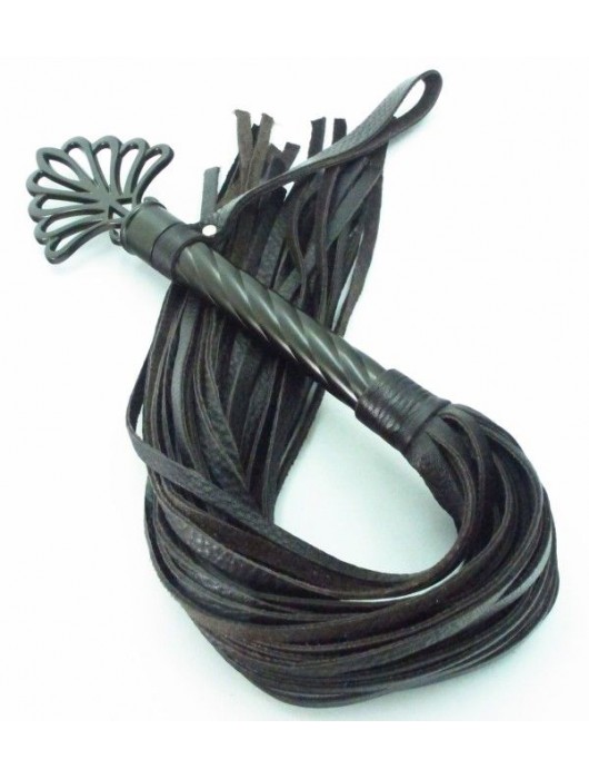 Длинная плеть с рукоятью цвета шоколада - 66 см. - БДСМ Арсенал - купить с доставкой в Омске