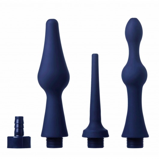 Набор из 3 универсальных насадок для анального душа Universal 3 Piece Silicone Enema Attachment Set - XR Brands - купить с доставкой в Омске