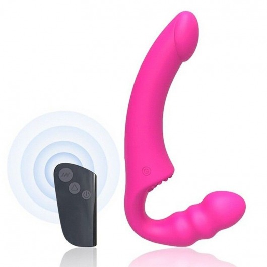 Розовый безремневой страпон Straples Strap-On Dildo - Erokay - купить с доставкой в Омске