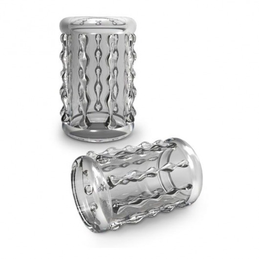 Прозрачная насадка с бороздками STAY HARD COCK SLEEVE 04 CLEAR - Blush Novelties - в Омске купить с доставкой