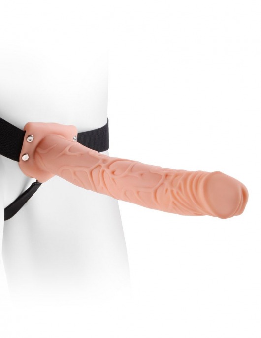 Фаллопротез телесного цвета Hollow Strap-On - 29 см. - Pipedream - купить с доставкой в Омске