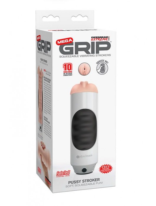 Мастурбатор-вагина Extreme Toyz Mega Grip Vibrating Stroker Mouth - Pipedream - в Омске купить с доставкой