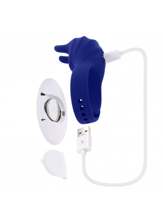 Синее эрекционное виброкольцо с клиторальной подушечкой и пультом ДУ Adjustable Fun Ring - Zero Tolerance - в Омске купить с доставкой