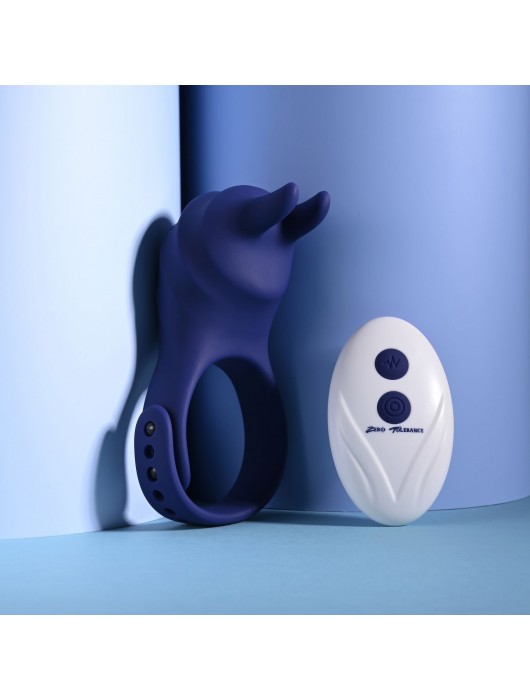 Синее эрекционное виброкольцо с клиторальной подушечкой и пультом ДУ Adjustable Fun Ring - Zero Tolerance - в Омске купить с доставкой