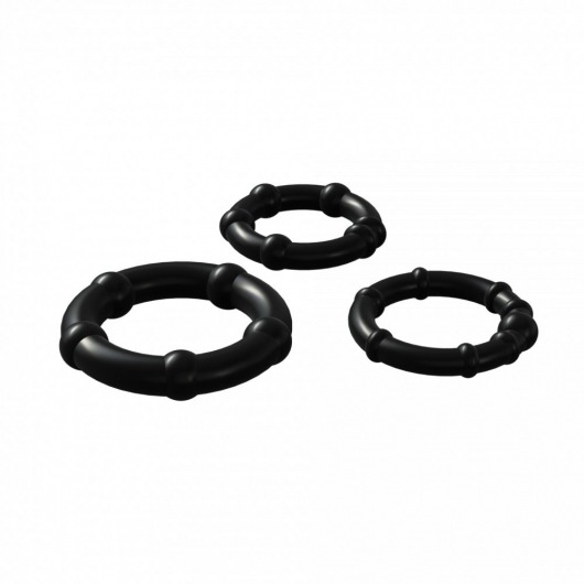Набор из 3 черных эрекционных колец Babooom Ring Set - Adrien Lastic - в Омске купить с доставкой