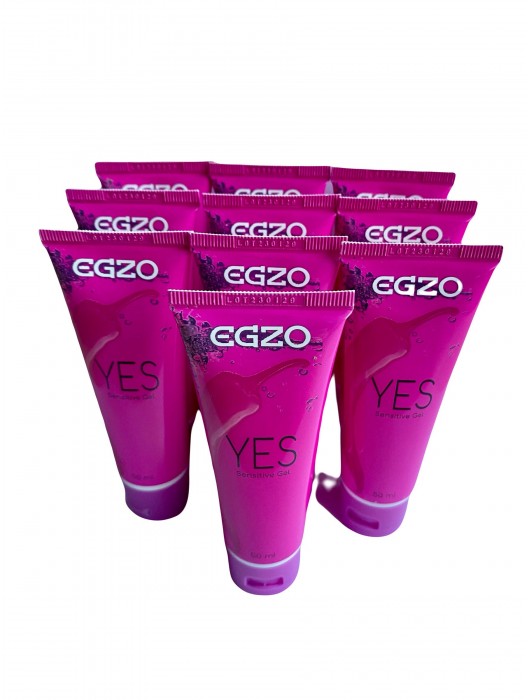 Набор из 10 согревающих лубрикантов на водной основе Egzo Yes (по 50 мл.) - EGZO - купить с доставкой в Омске