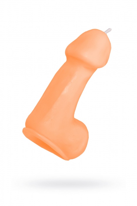 Оранжевая свеча в форме пениса - 47 гр. - Pecado - купить с доставкой в Омске