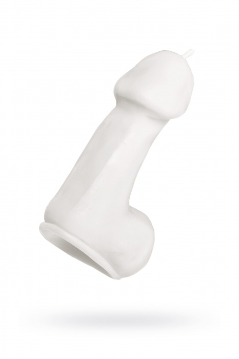 Белая свеча в форме пениса - 47 гр. - Pecado - купить с доставкой в Омске
