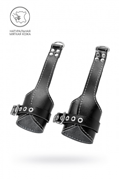 Черные подвесы с белой строчкой - Pecado - купить с доставкой в Омске