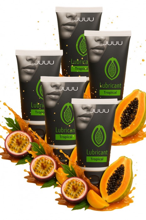 Набор из 5 съедобных лубрикантов JUJU со вкусом тропических фруктов - JuJu - купить с доставкой в Омске