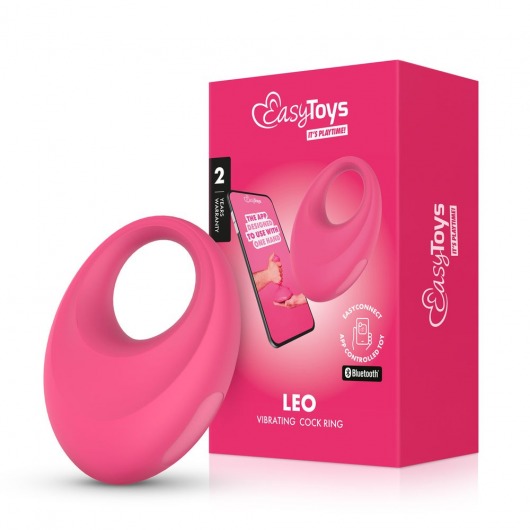 Розовое интерактивное эрекционное виброкольцо Leo - Easy toys - в Омске купить с доставкой
