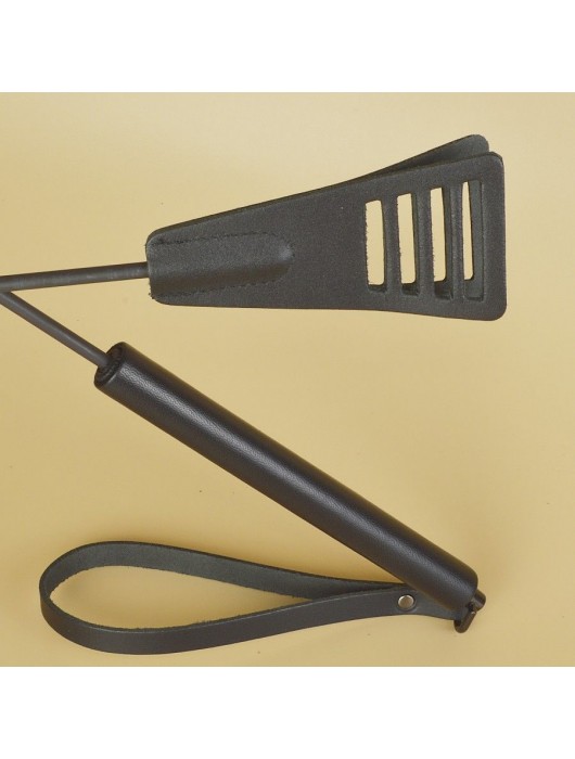 Черный кожаный стек «Сириус» - 60 см. - Sitabella - купить с доставкой в Омске