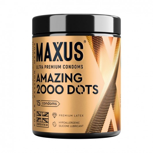 Точечные презервативы MAXUS 2000 Amazing Dots с железным кейсом - 15 шт. - Maxus - купить с доставкой в Омске