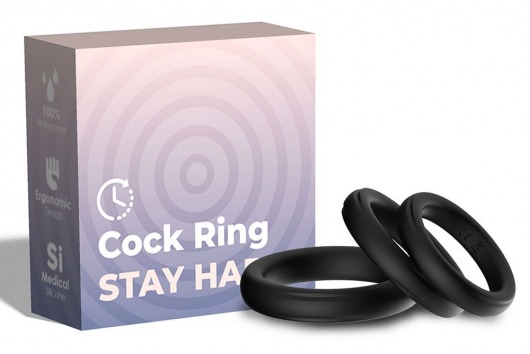 Набор из 3 черных эрекционных колец Stay Hard - Boys of Toys - в Омске купить с доставкой