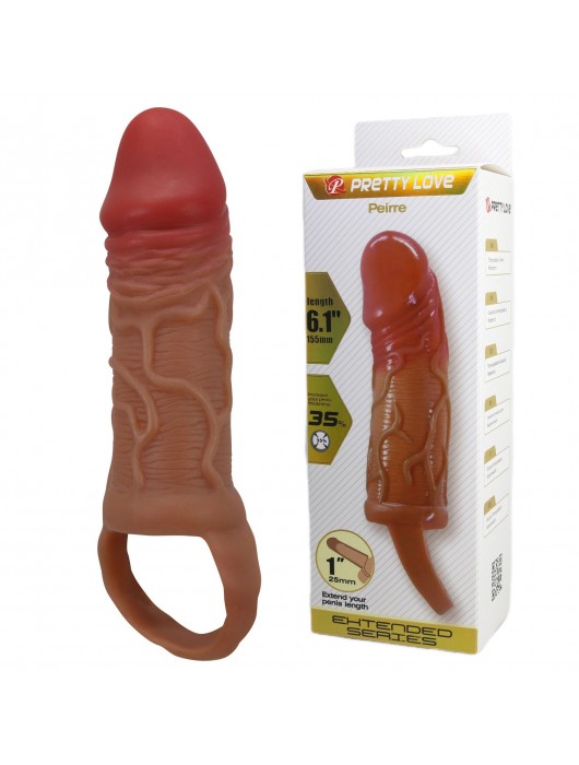 Реалистичная насадка на член Peirre - 15,5 см. - Baile - в Омске купить с доставкой