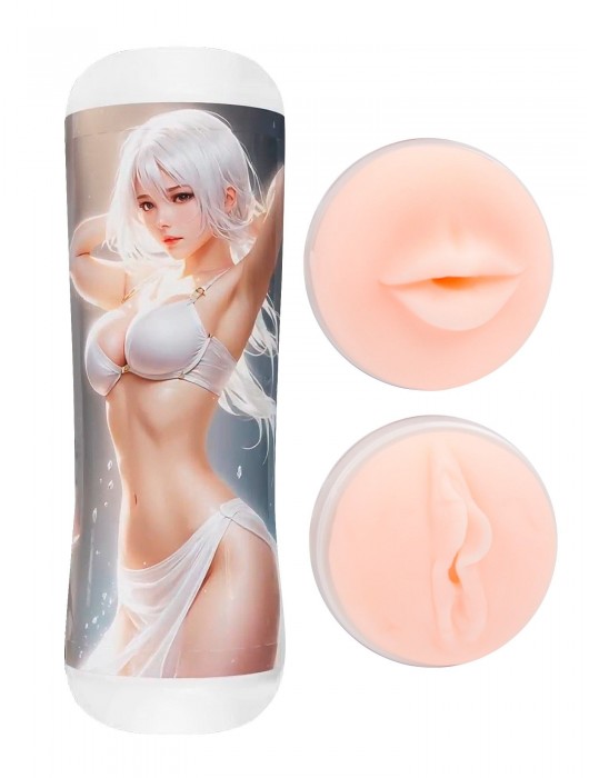 Двусторонний мастурбатор в колбе аниме - вагина и ротик - Tokyo Style - в Омске купить с доставкой