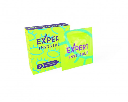 Ультратонкие презервативы Expert Invisible - 3 шт. - Expert - купить с доставкой в Омске