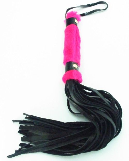 Нежная плеть с розовым мехом BDSM Light - 43 см. - БДСМ Арсенал - купить с доставкой в Омске
