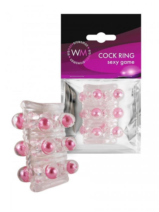 Прозрачная сквозная насадка на пенис с цветными шариками - Erowoman-Eroman - в Омске купить с доставкой