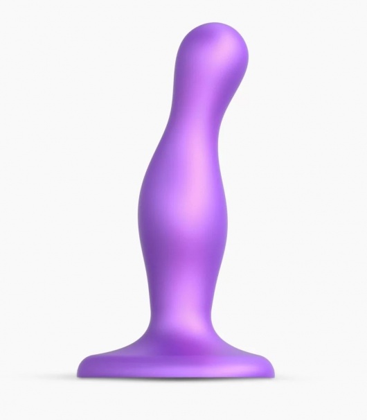 Фиолетовая насадка Strap-On-Me Dildo Plug Curvy size S - Strap-on-me - купить с доставкой в Омске