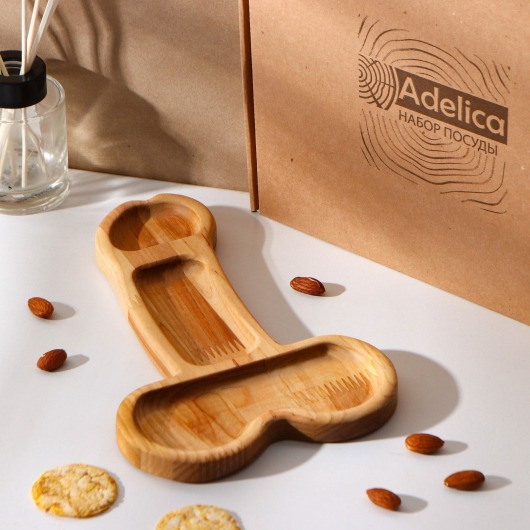 Деревянное блюдо для подачи в форме члена (25 х 16,5 х 1,7 см) - Сима-Ленд - купить с доставкой в Омске