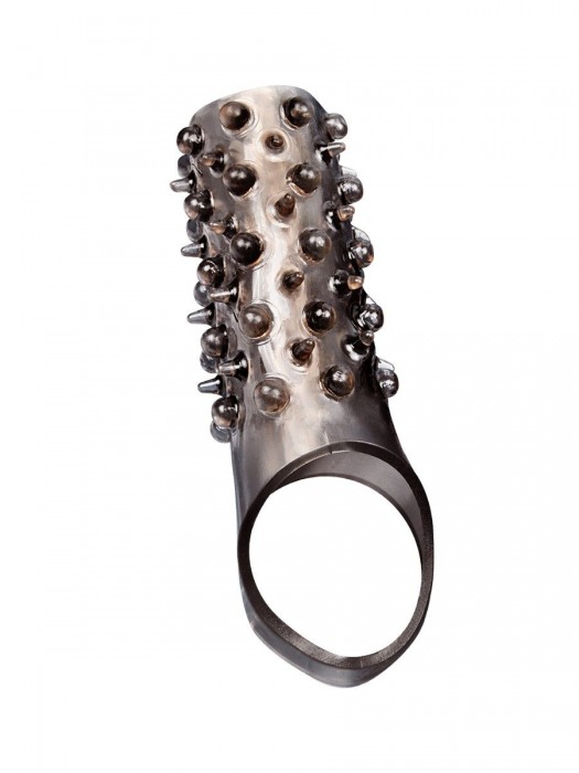 Дымчатая насадка на пенис с шипами и выпуклостями - 12,5 см. - Sex Expert - в Омске купить с доставкой