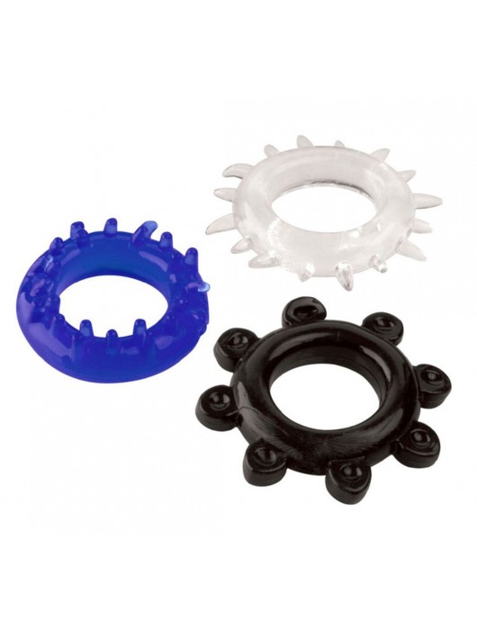 Набор из 3 эрекционных колец разного цвета и рельефа - Boys of Toys - в Омске купить с доставкой