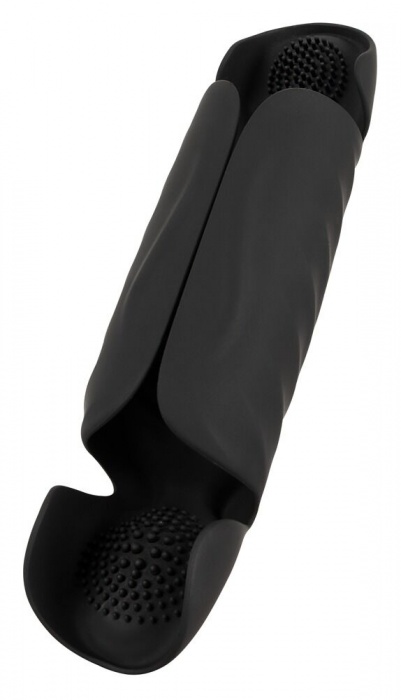 Черный вибромастурбатор с трехточечной стимуляцией Penis Trainer with 3 Point Stimulation - Orion - в Омске купить с доставкой