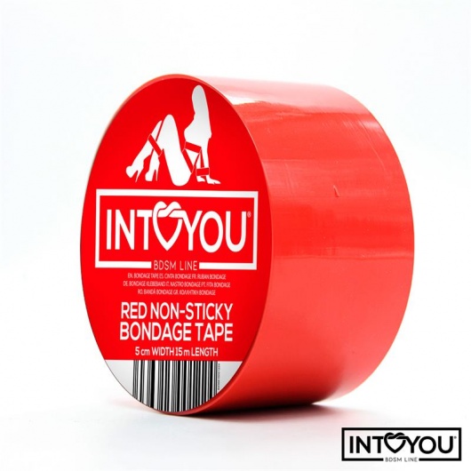Красный скотч для фиксации Non-Sticky Bondage Tape - 15 м. - Intoyou - купить с доставкой в Омске