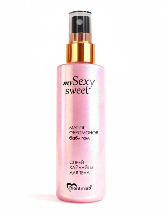Спрей хайлайтер для тела Sexy Sweet с ароматом бабл-гам, шиммером и феромонами - 200 мл. -  - Магазин феромонов в Омске