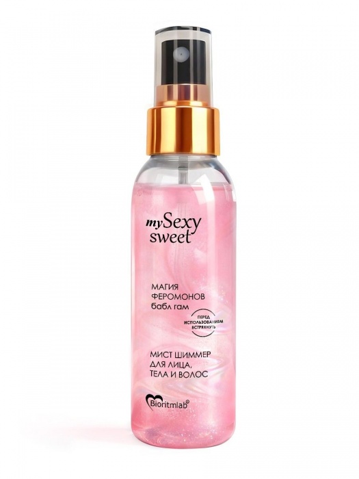 Мист для лица, тела и волос Sexy Sweet с ароматом бабл-гам, шиммером и феромонами - 95 мл. -  - Магазин феромонов в Омске
