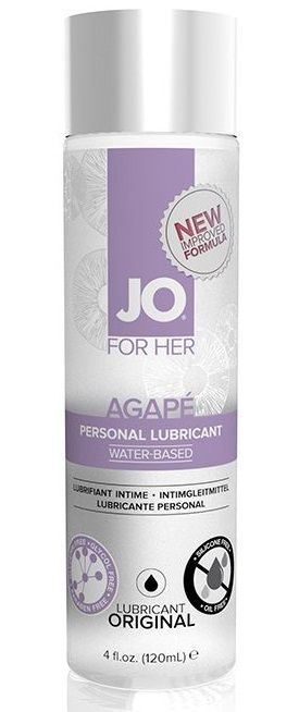 Женский лубрикант на водной основе JO AGAPE LUBRICANT ORIGINAL - 120 мл. - System JO - купить с доставкой в Омске